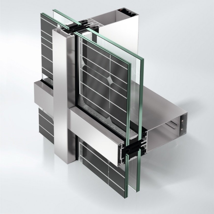 Generation in the wall. Building-integrated photovoltaics are offered as a unitised system, so integrating generation does not require separate engineering.