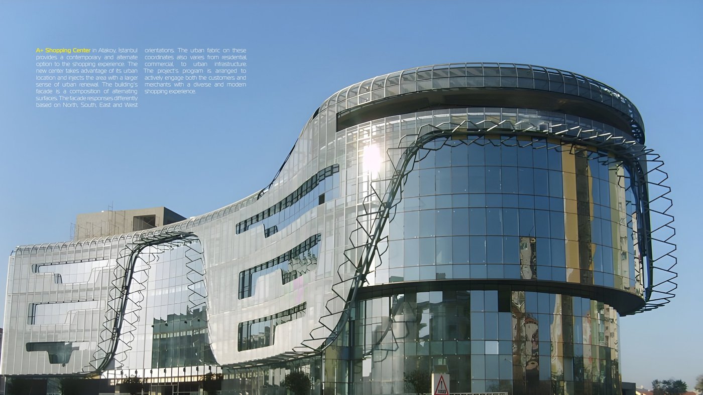 A+ Shopping Center layered metal mesh façade