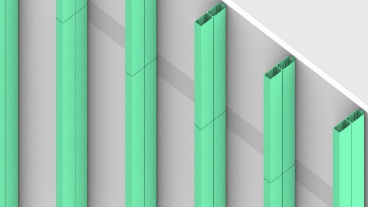 Aluminium fins on the mall façade
