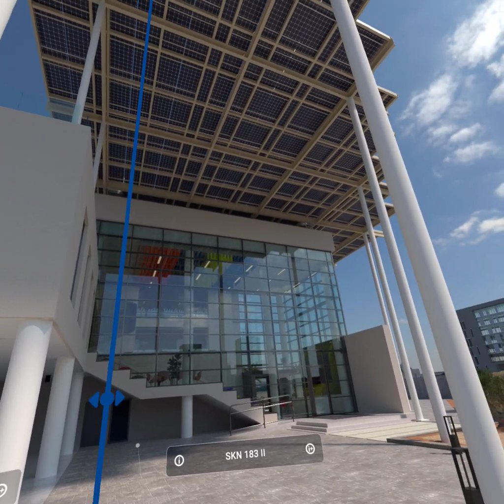 Changing the glass inside the model. A project is dropped into a three-dimensional scene where the façade can be swapped and compared, with accurate transparency and reflection.