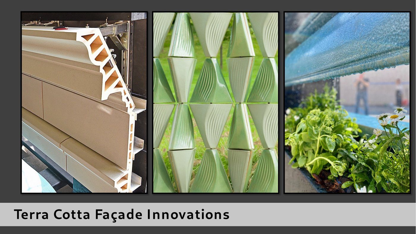 Recent prototypes extending terra cotta beyond cladding
