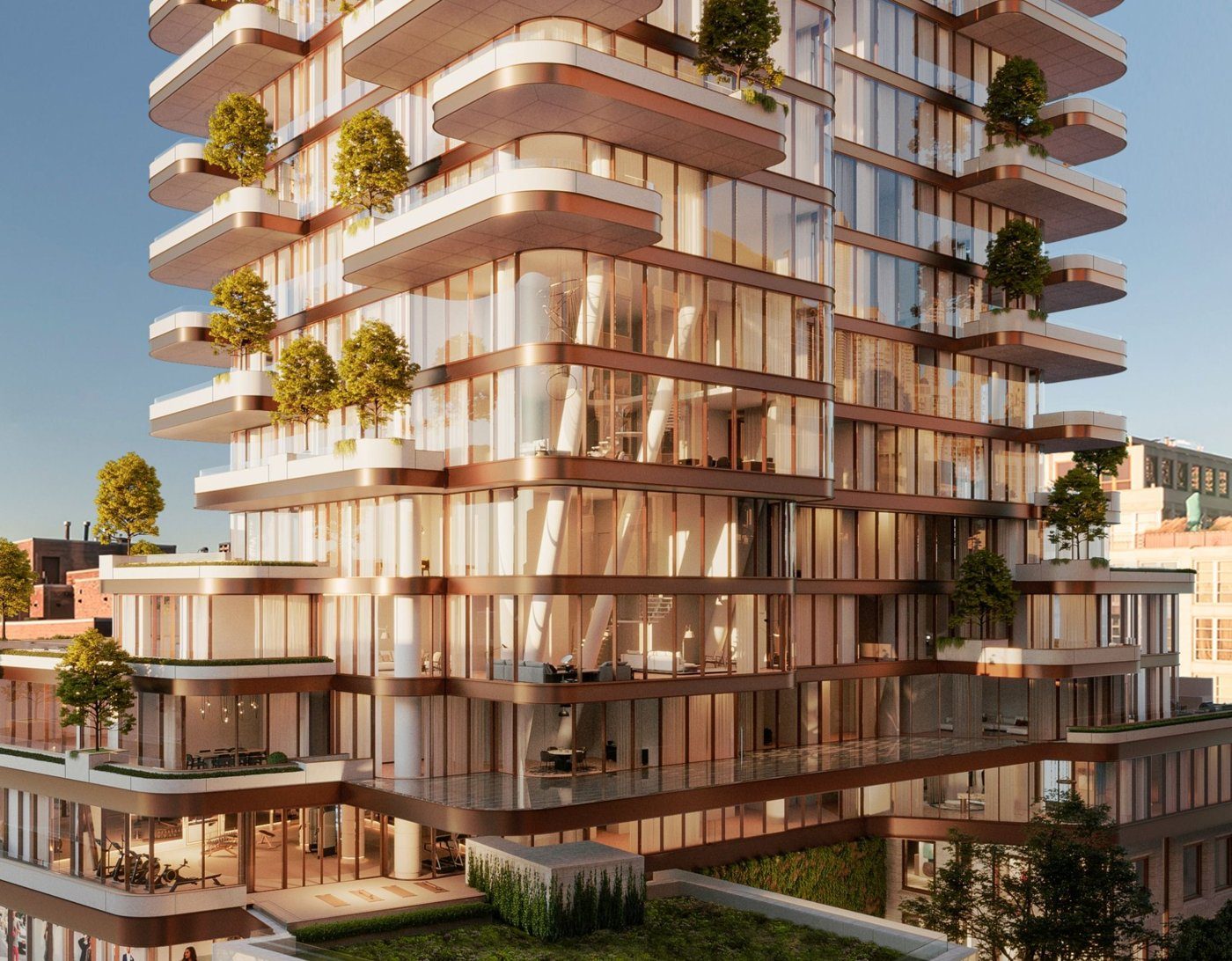 The completed Yorkville façade
