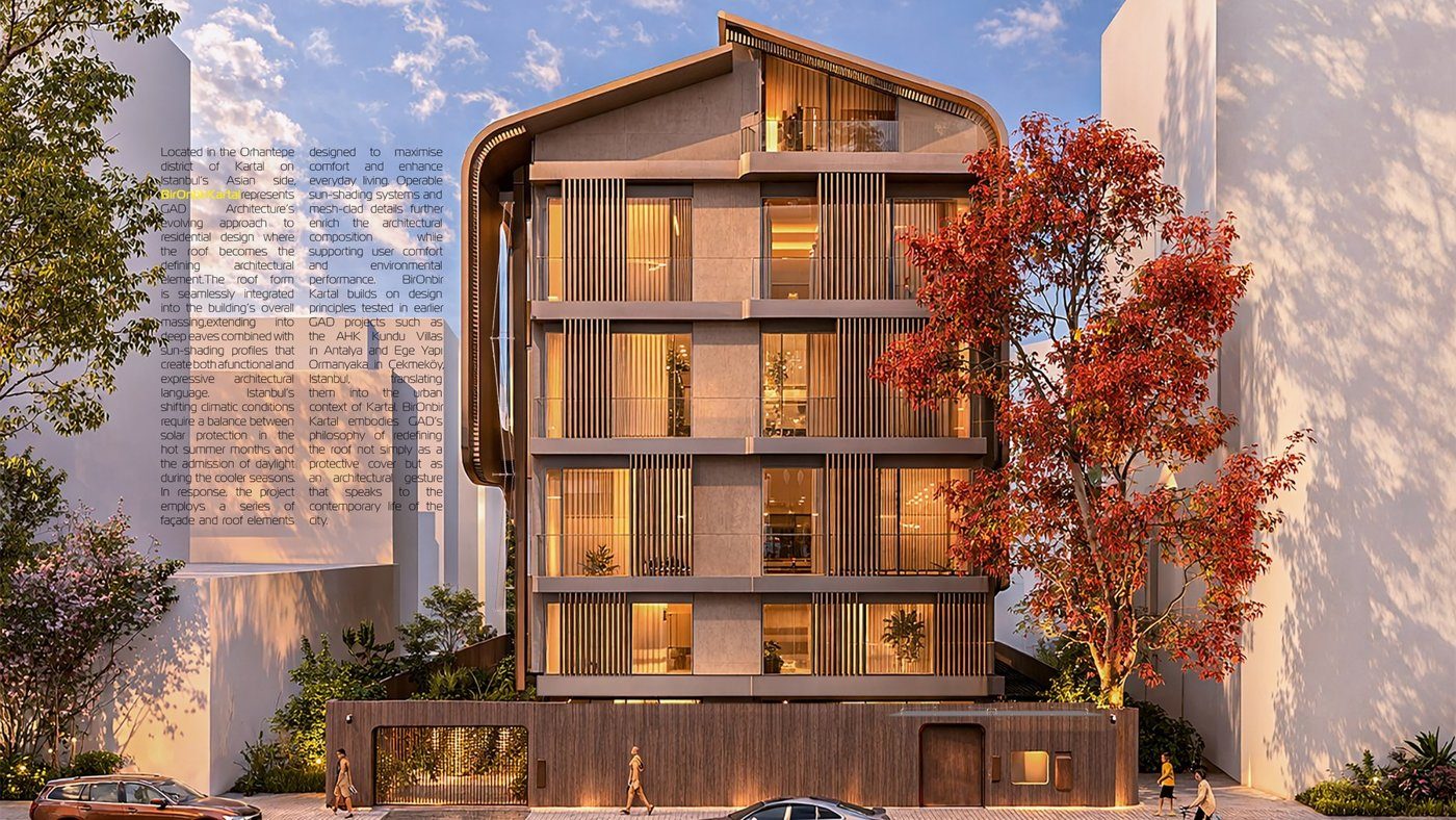 Residential project with a continuous roof skin
