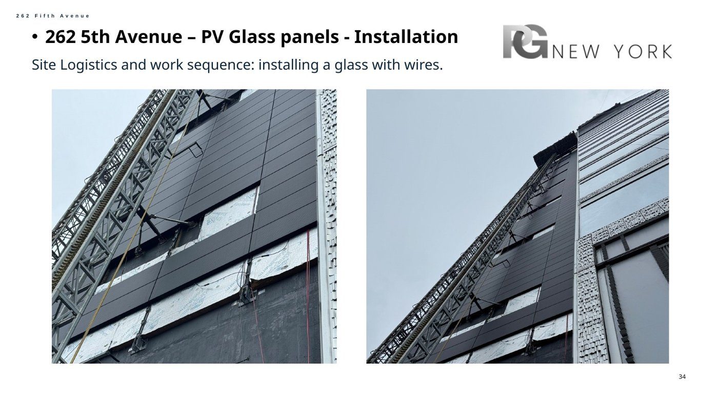 Installation planning around façade logistics and panel wiring