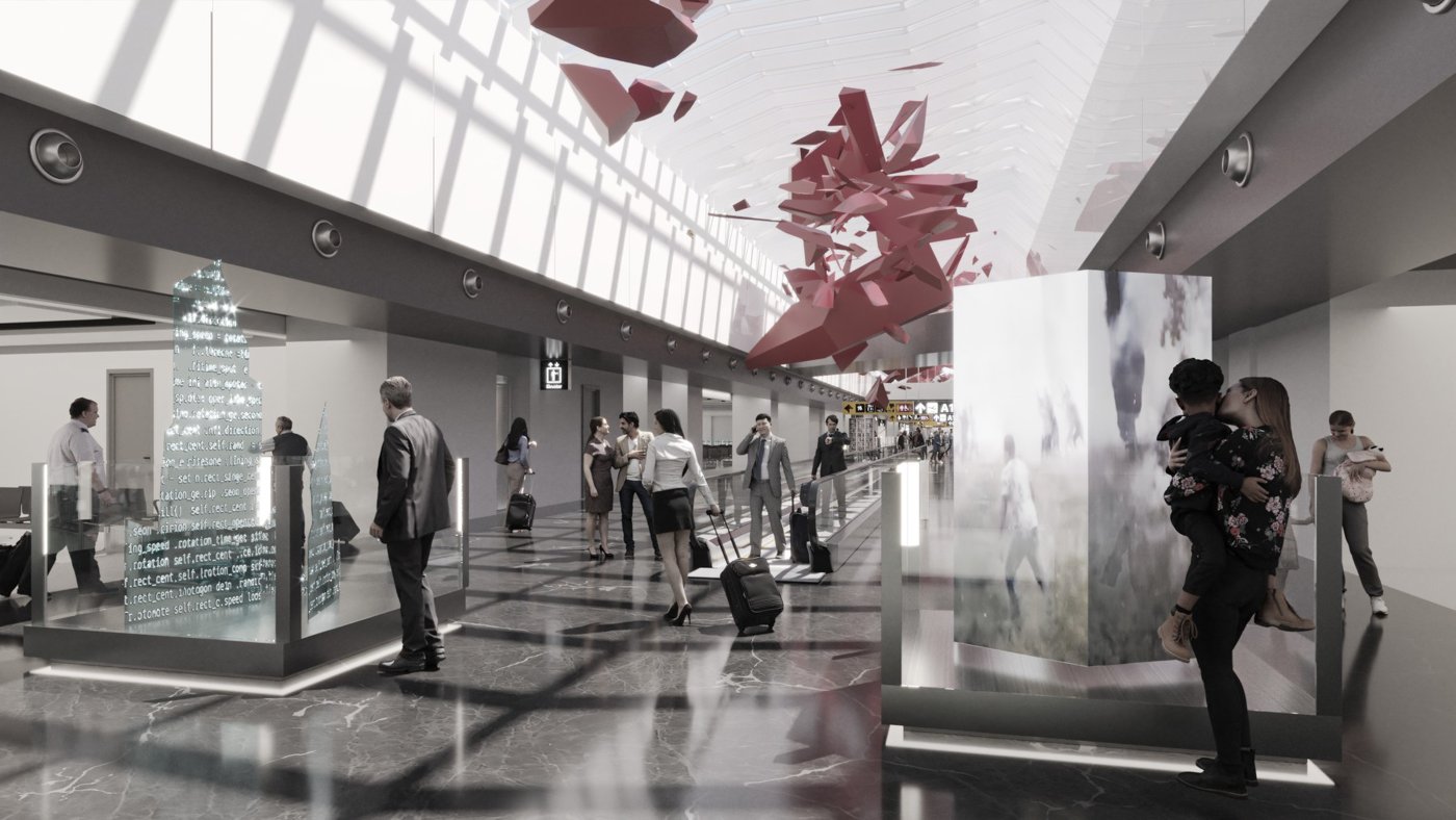 Spazio interno rinnovato del terminal