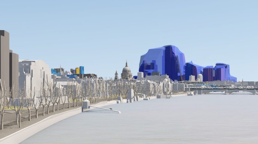 The City skyline projected to 2040