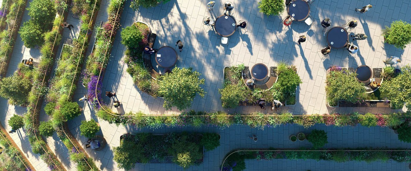 The courtyard becomes part of the retained value