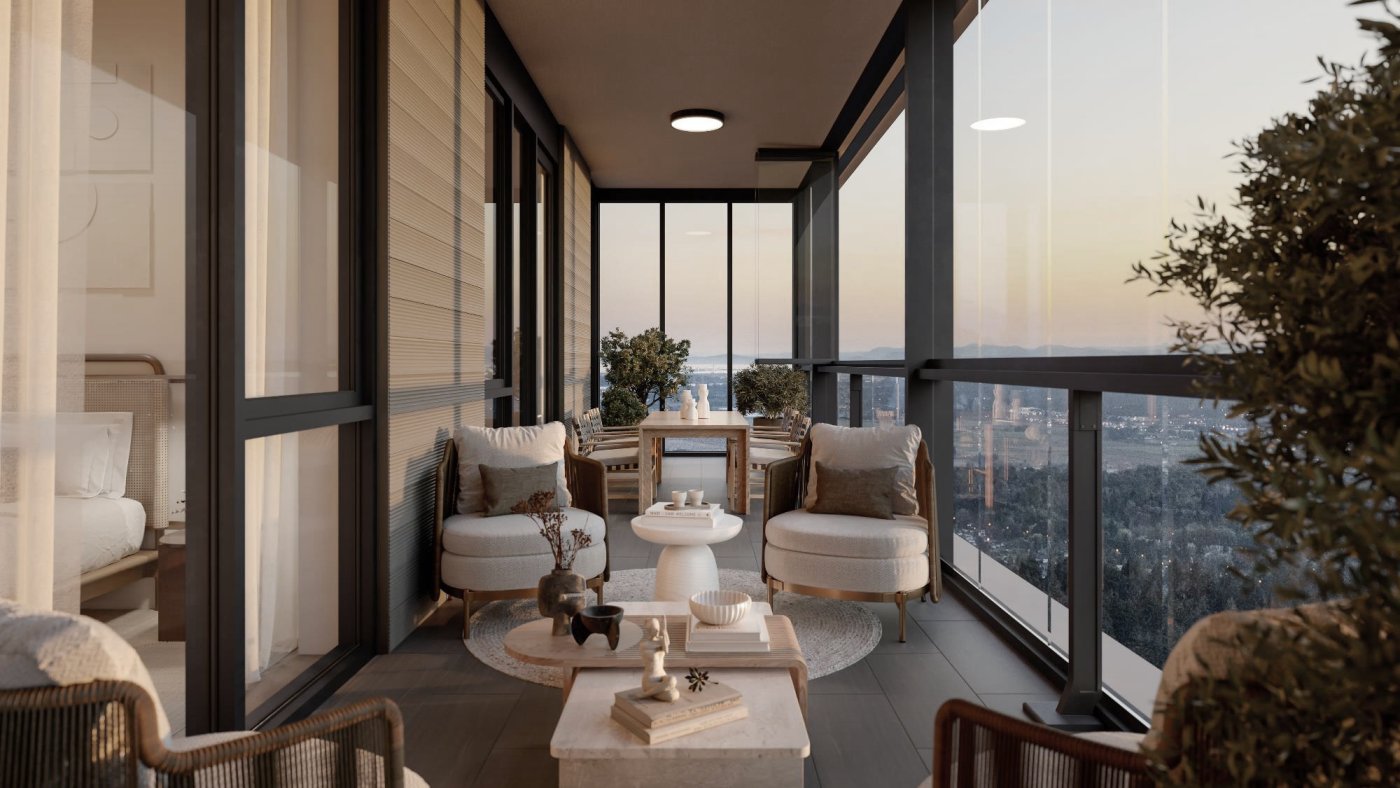 Roughly double. Kesik's work has the glazed balcony about doubling the time people spend on it, at a fraction of the cost of enlarging the unit.