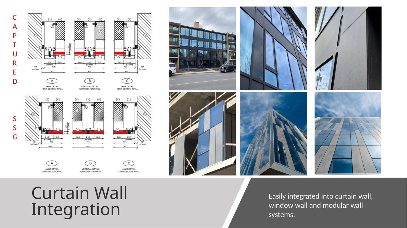 Curtain-wall integration of ultracompact stone
