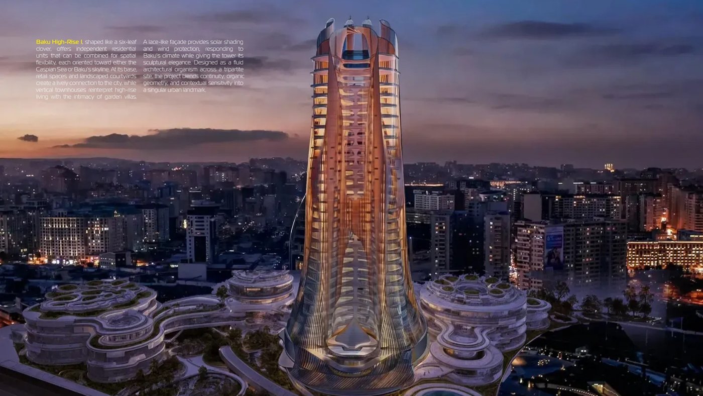 Baku high-rise with a layered façade