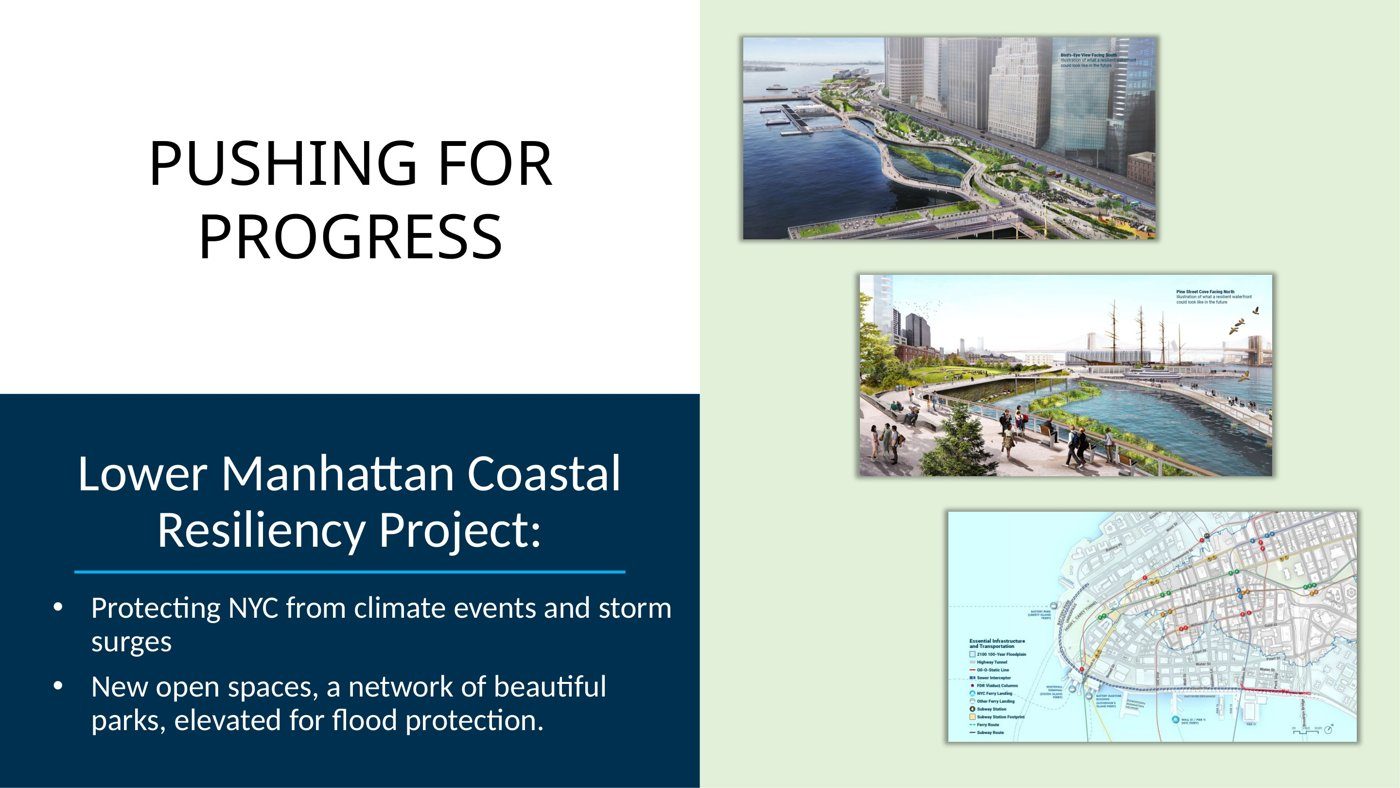 Lower Manhattan Coastal Resiliency combining flood protection and public space