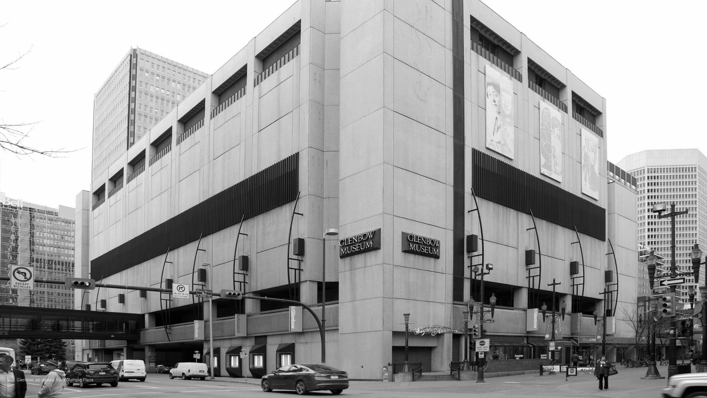 The original 1975 Glenbow, a grey concrete bunker