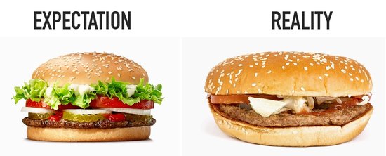 Expectation versus reality analogy