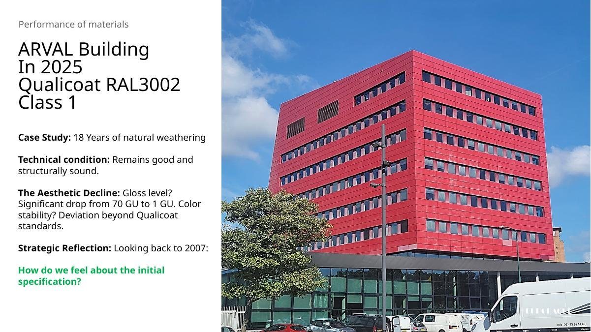 Arval headquarters after long-term weathering and refurbishment