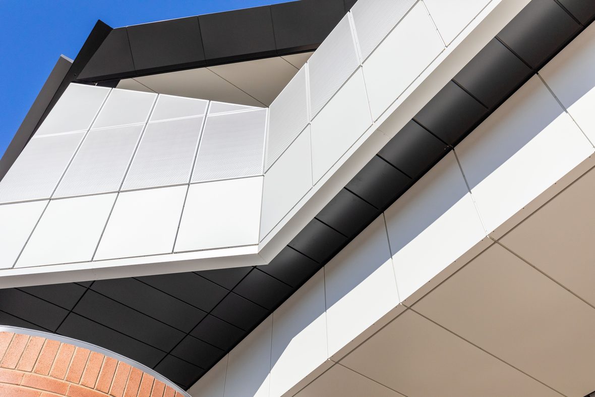 Crisp steel cladding corner detail