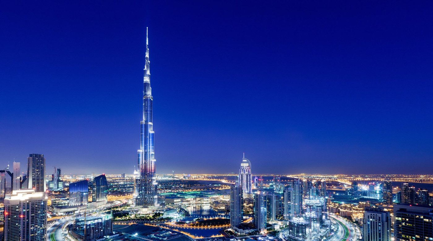 Dubai skyline at dusk