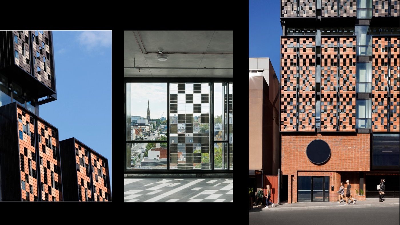 Flexbrick façade with glazing