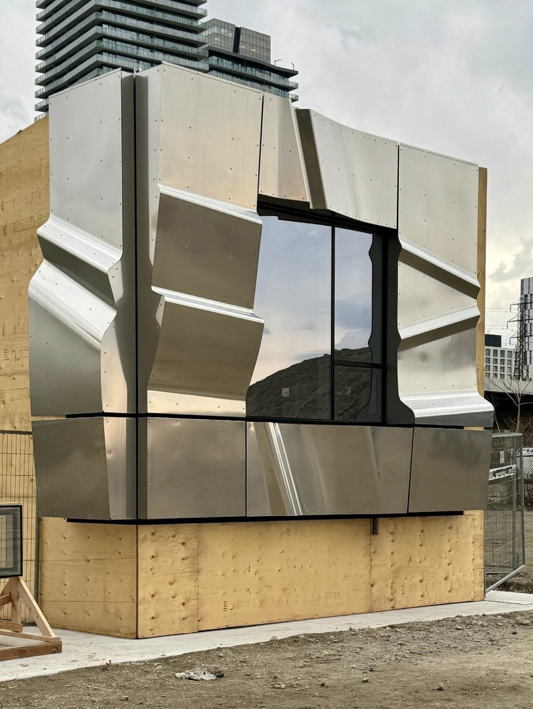 The visual mock-up, in Toronto. Where materials and finish were settled, including the linen finish the panels carry.