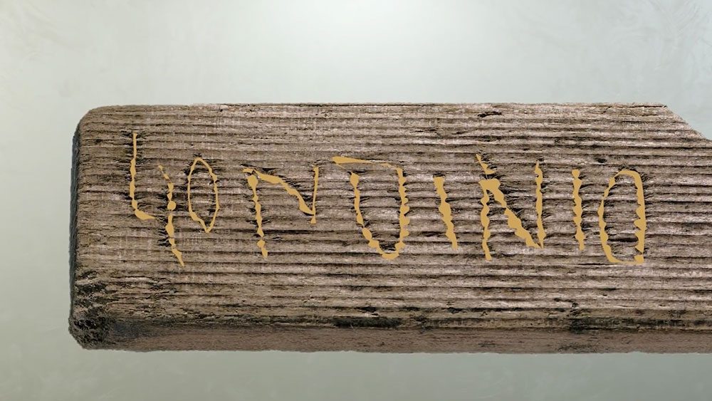 A Roman wooden writing tablet inscribed with Latin lettering