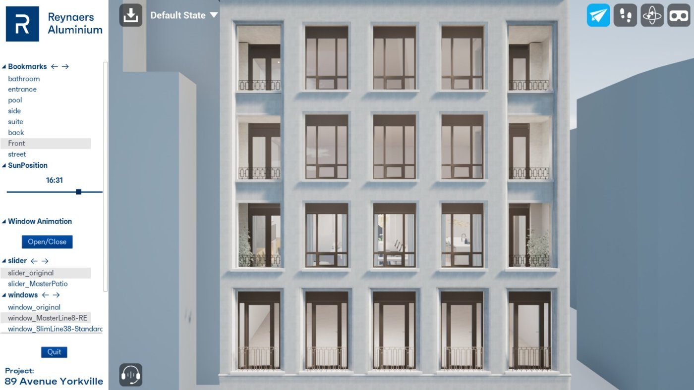 Comparing window and door configurations virtually