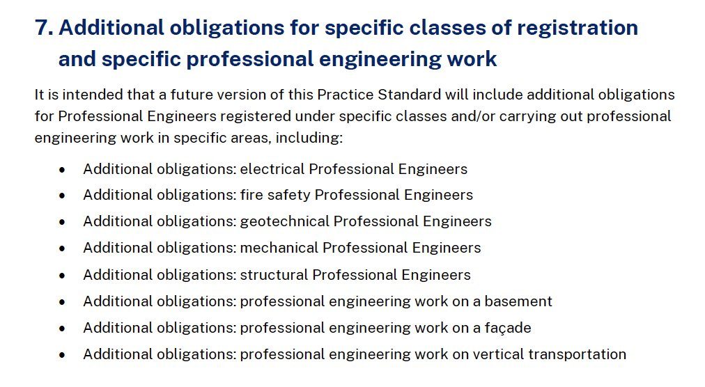 Additional obligations for façade professional engineering work
