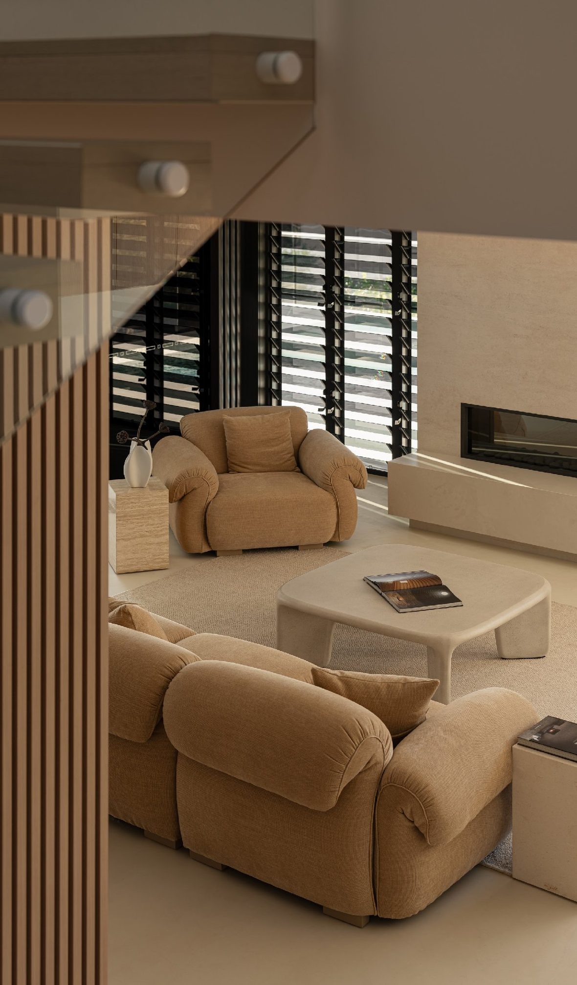 A timber-look aluminium interior