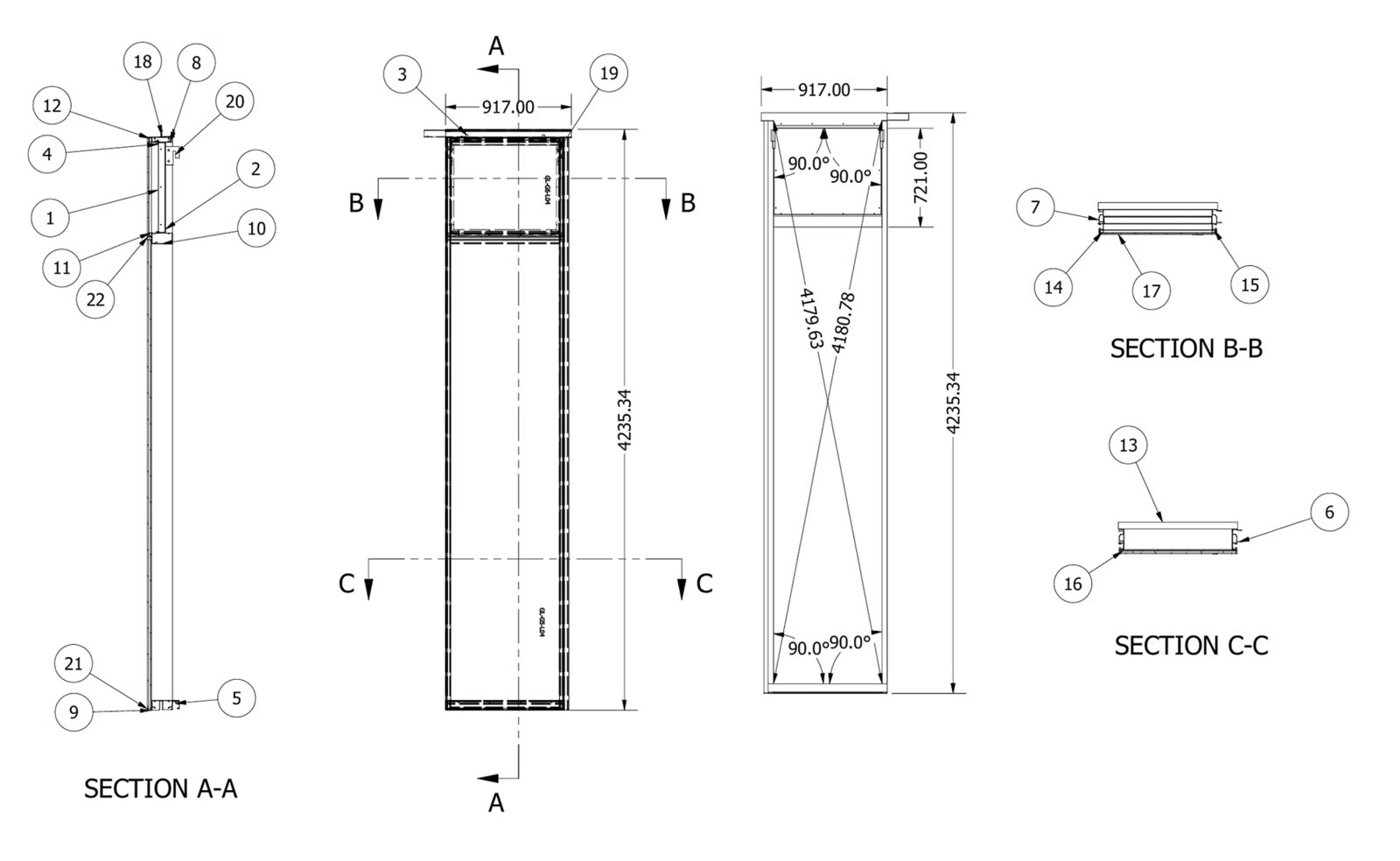 Unitised module sections