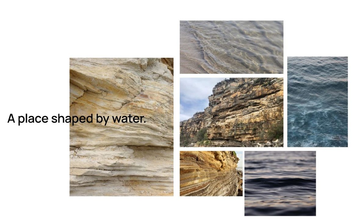 Moodboard of New South Wales sandstone escarpments