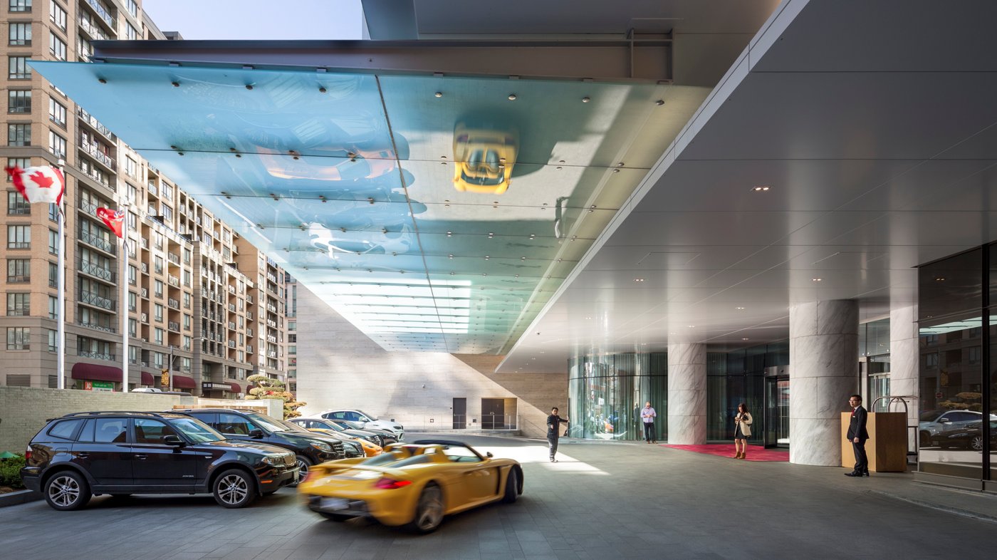 Hotel arrival plaza and canopy