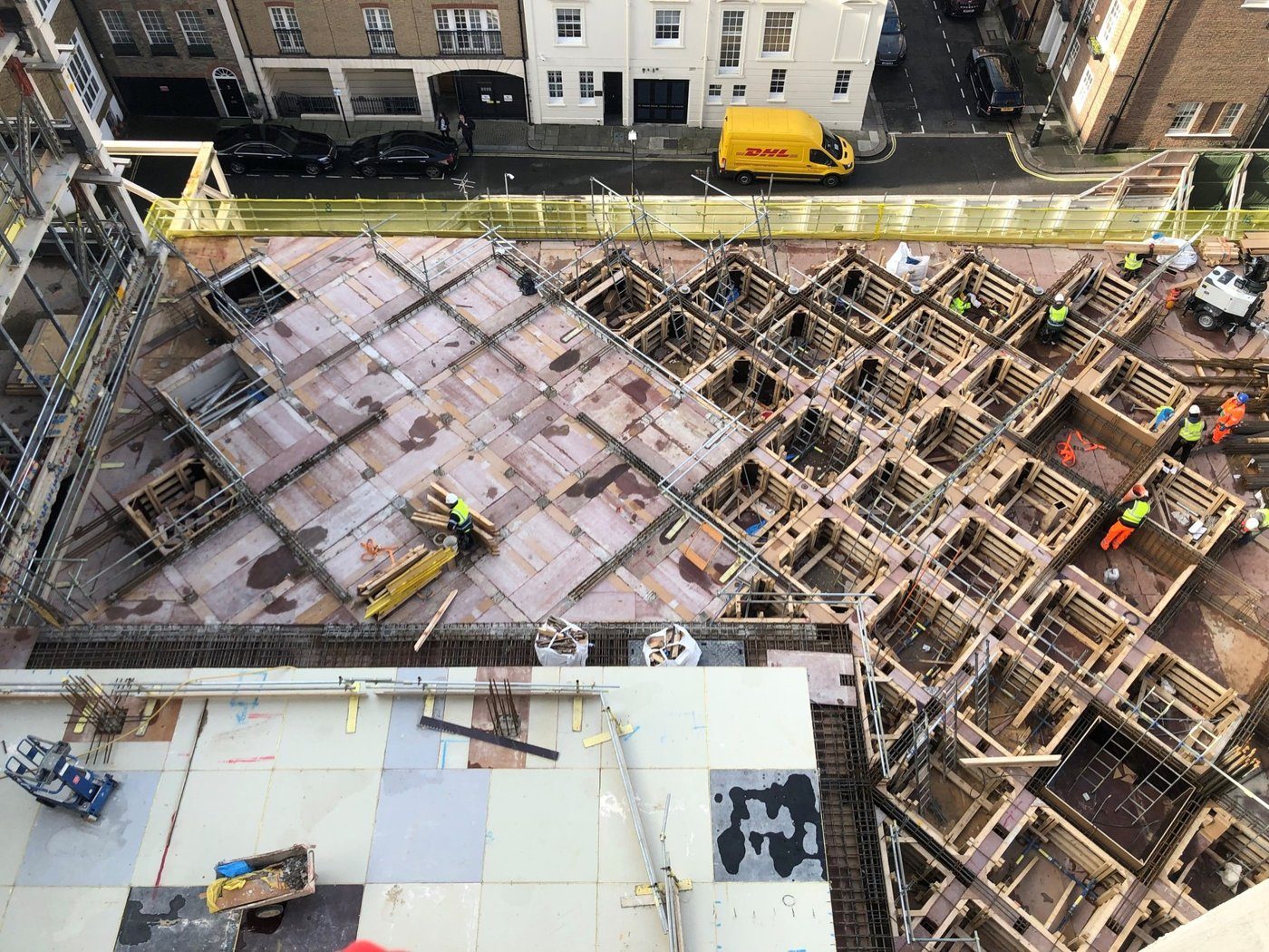 Construction behind retained fabric
