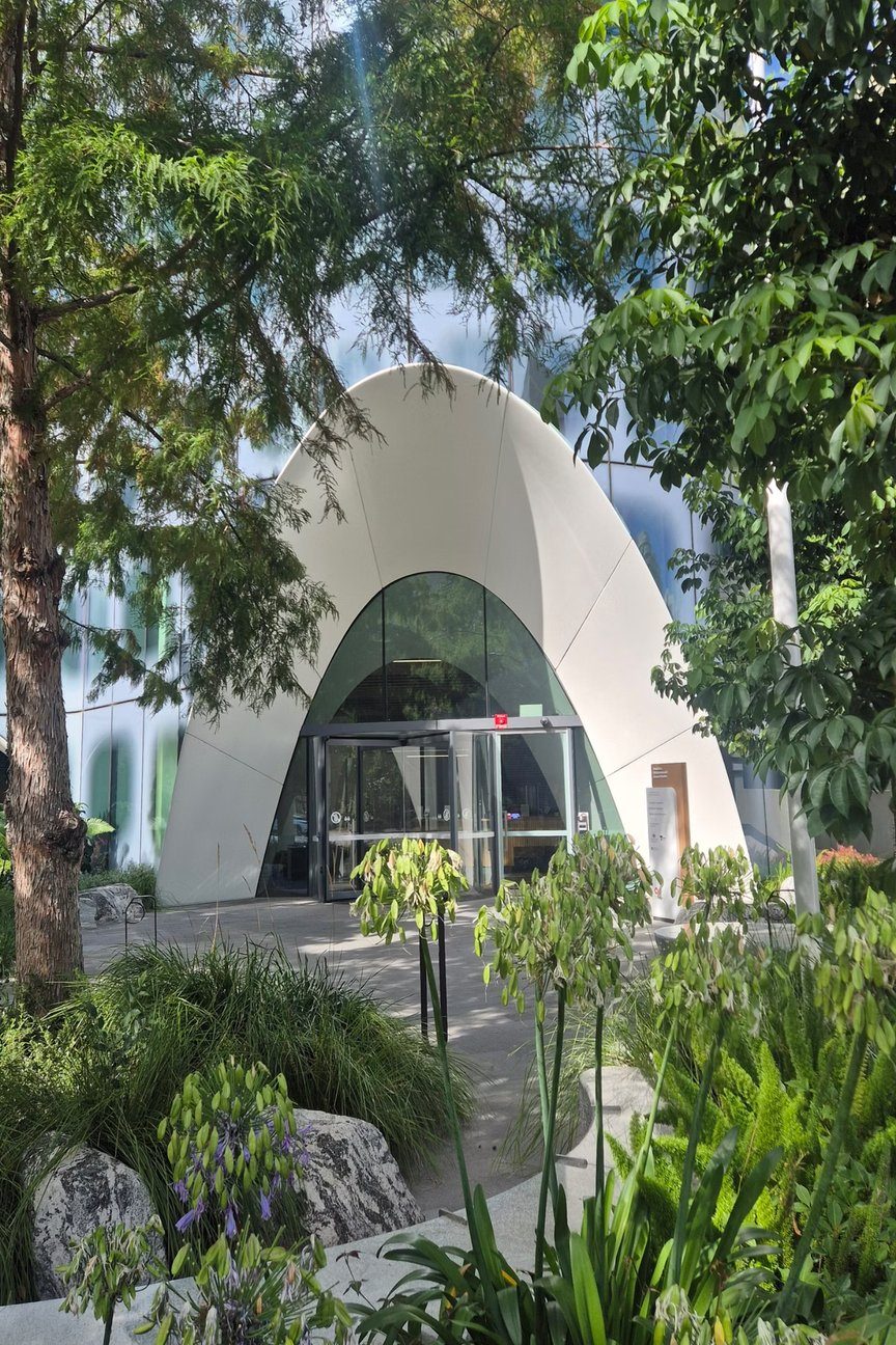 The GRC entry arch of the Paula Fox Centre