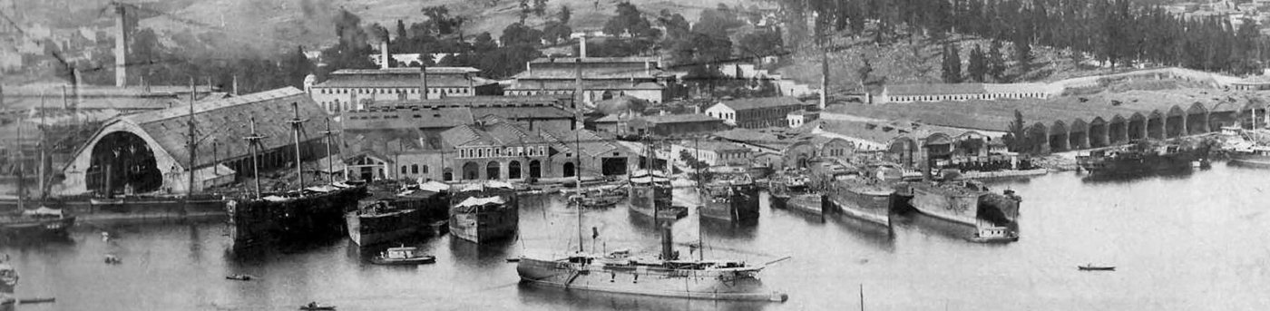 Historic image of the Golden Horn shipyard