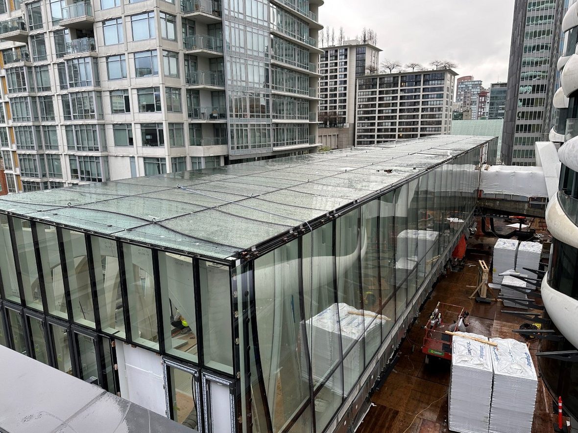 The glass pool cube exterior, downtown Vancouver