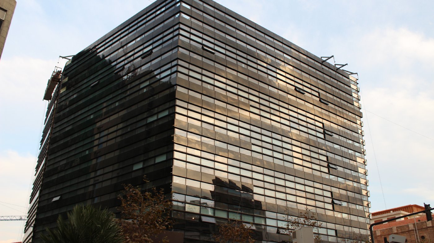 Glazed office building