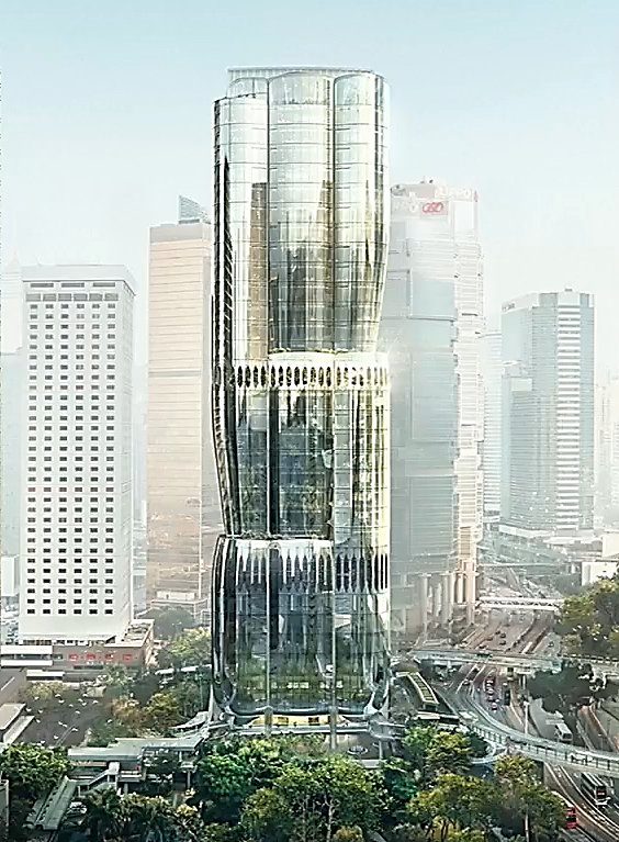 The Henderson tower in the Hong Kong skyline