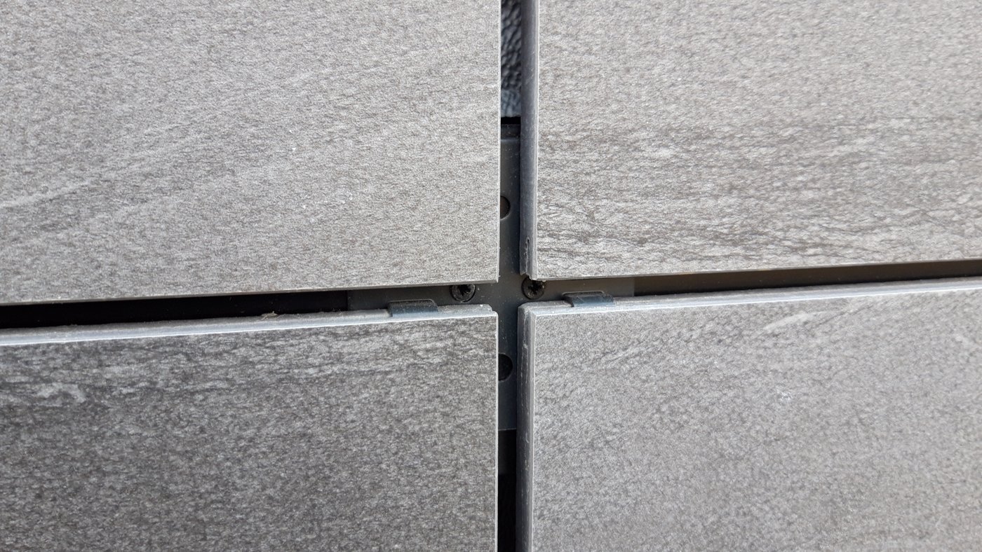Stoneware panel close-up