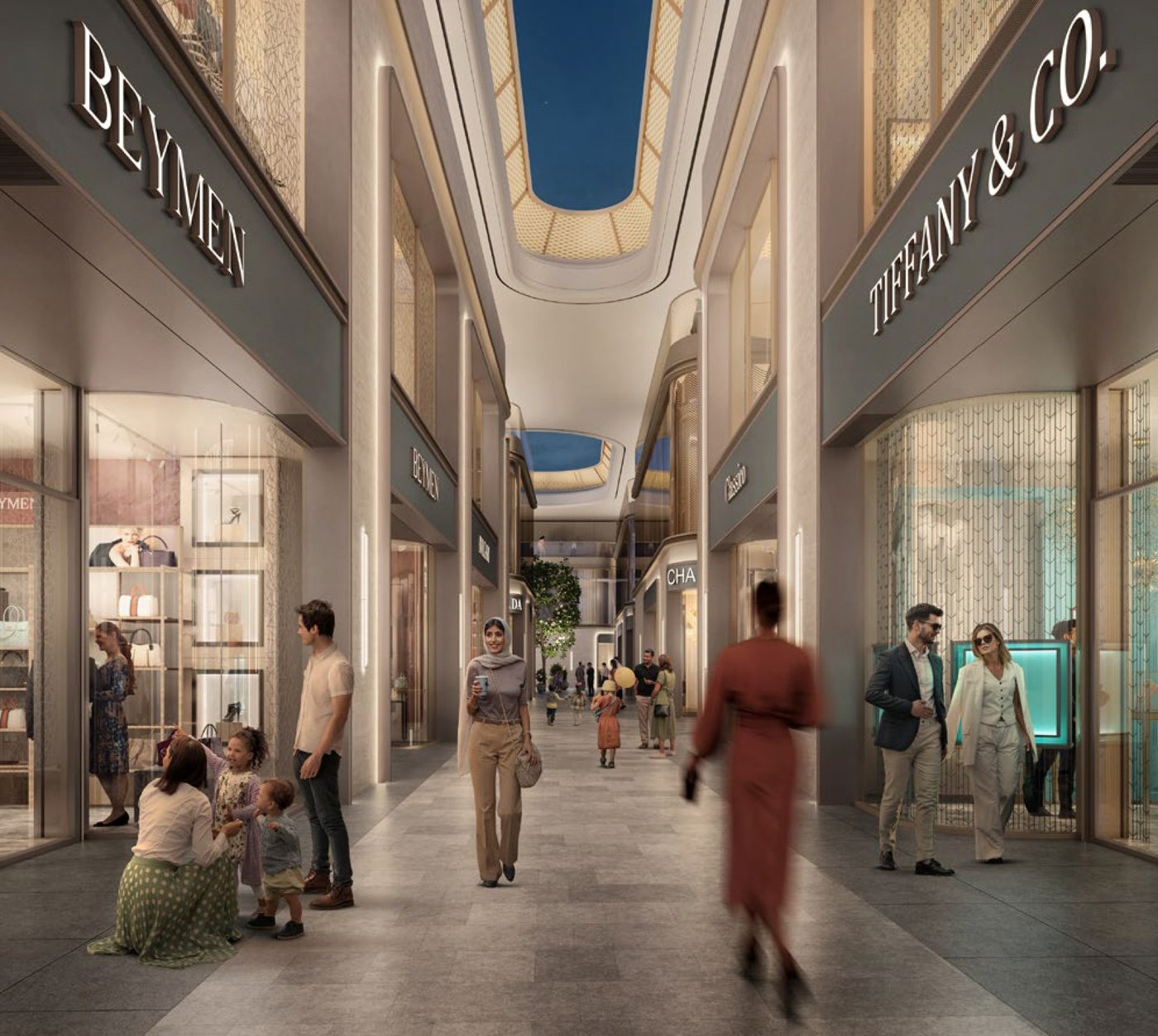 Retail promenade beneath the canopy