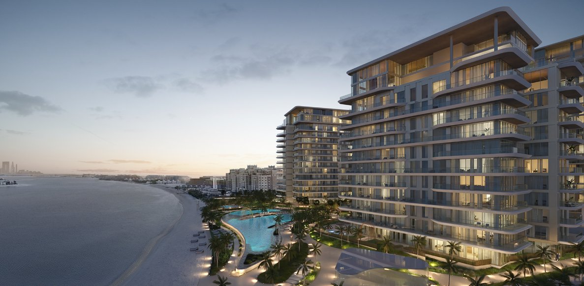 Coastal development at dusk