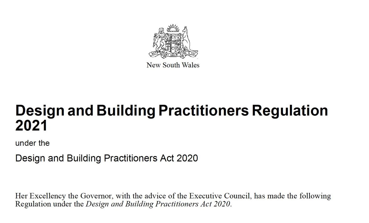 The Design and Building Practitioners Regulation 2021