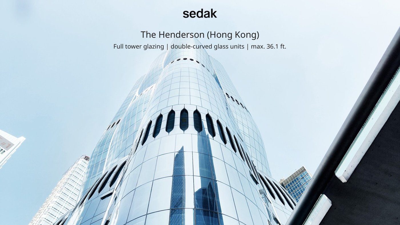 The Henderson tower's double-curved glass envelope