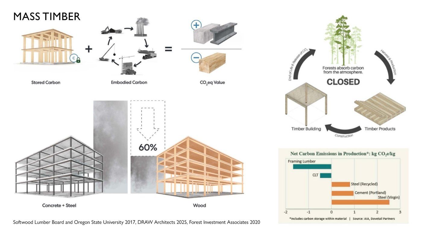 The project's mass-timber structural strategy