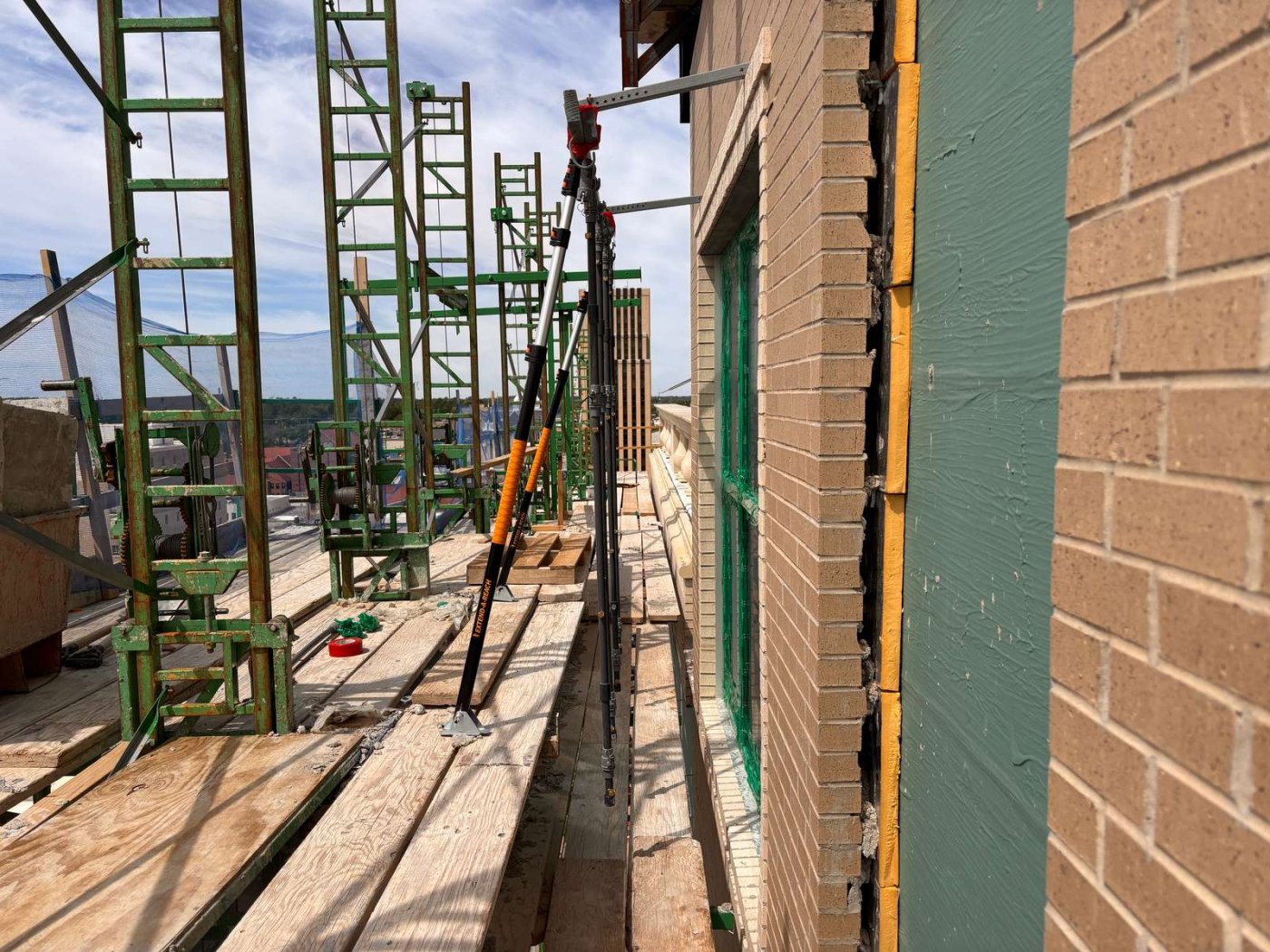 The scaffold that closed the door. Mittelstet said that once a platform scaffold moves past, the chance to retest is gone until it comes down.