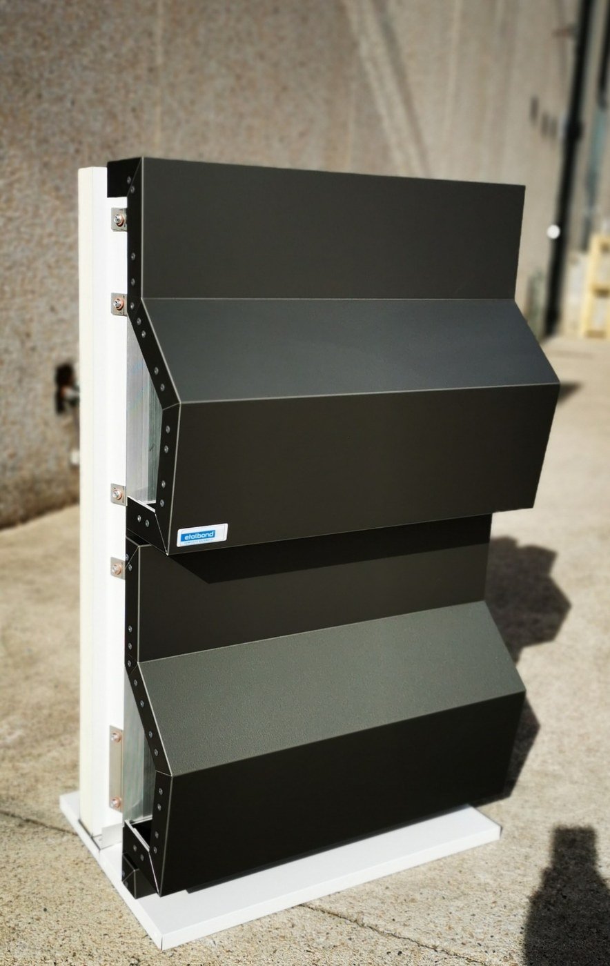 Folded black façade cassette prototype
